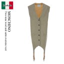 【数量限定・在庫限り・早い者勝ち!】 モスキーノ / Moschino Two-Tone Wool And Satin Oversize Vest / J044...