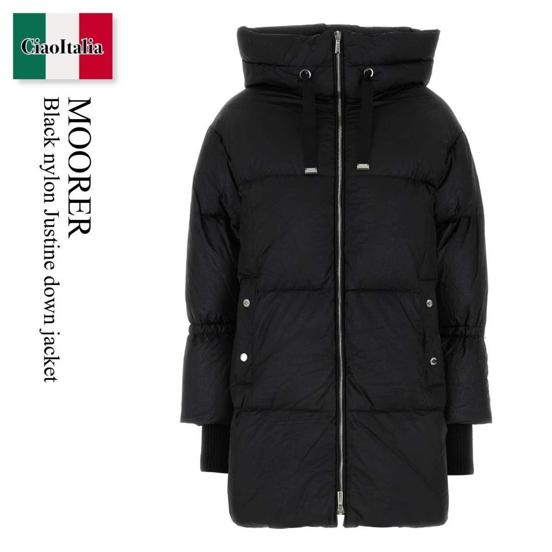 【数量限定・在庫限り・早い者勝ち!】 ムーレー / Moorer Black Nylon Justine Down Jacket / JUSTINETCN / JUSTINETCN NERO / JUSTINETCNNERO / ダウンジャケット・コート