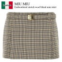 【数量限定・在庫限り・早い者勝ち!】 ミュウミュウ / Miu Miu Embroidered Stretch Wool Blend Mini Skirt / ...