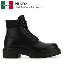 【数量限定・在庫限り・早い者勝ち!】 プラダ / Prada Black Leather Ankle Boots / 2TE205 F0002 / 2TE205...