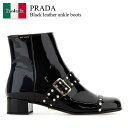 【数量限定・在庫限り・早い者勝ち!】 プラダ / Prada Black Leather Ankle Boots / 1T817N F0002 / 1T817N...