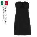 【数量限定・在庫限り・早い者勝ち!】 サンローラン / Saint Laurent Black Satin Mini Dress / 729759 Y3G36 ...