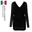 【数量限定・在庫限り・早い者勝ち!】 サンローラン / Saint Laurent Black Cupro Mini Dress / 729749 Y5G98 ...