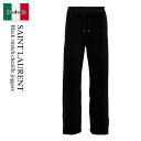 【数量限定・在庫限り・早い者勝ち!】 サンローラン / Saint Laurent Black Stretch Chenille Joggers / 76002...