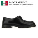 【数量限定・在庫限り・早い者勝ち!】 サンローラン / Saint Laurent Black Leather And Calf Hair Lace-Up Sh...