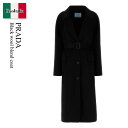 【数量限定・在庫限り・早い者勝ち!】 プラダ / Prada Black Wool Blend Coat / P689RH F0002 / P689RH SOO...