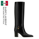 【数量限定・在庫限り・早い者勝ち!】 サンローラン / Saint Laurent Black Leather Julia 70 Boots / 818207 ...