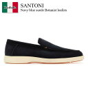 【数量限定・在庫限り・早い者勝ち!】 サントーニ / Santoni Navy Blue Suede Botanist Loafers / MGDT17824T...