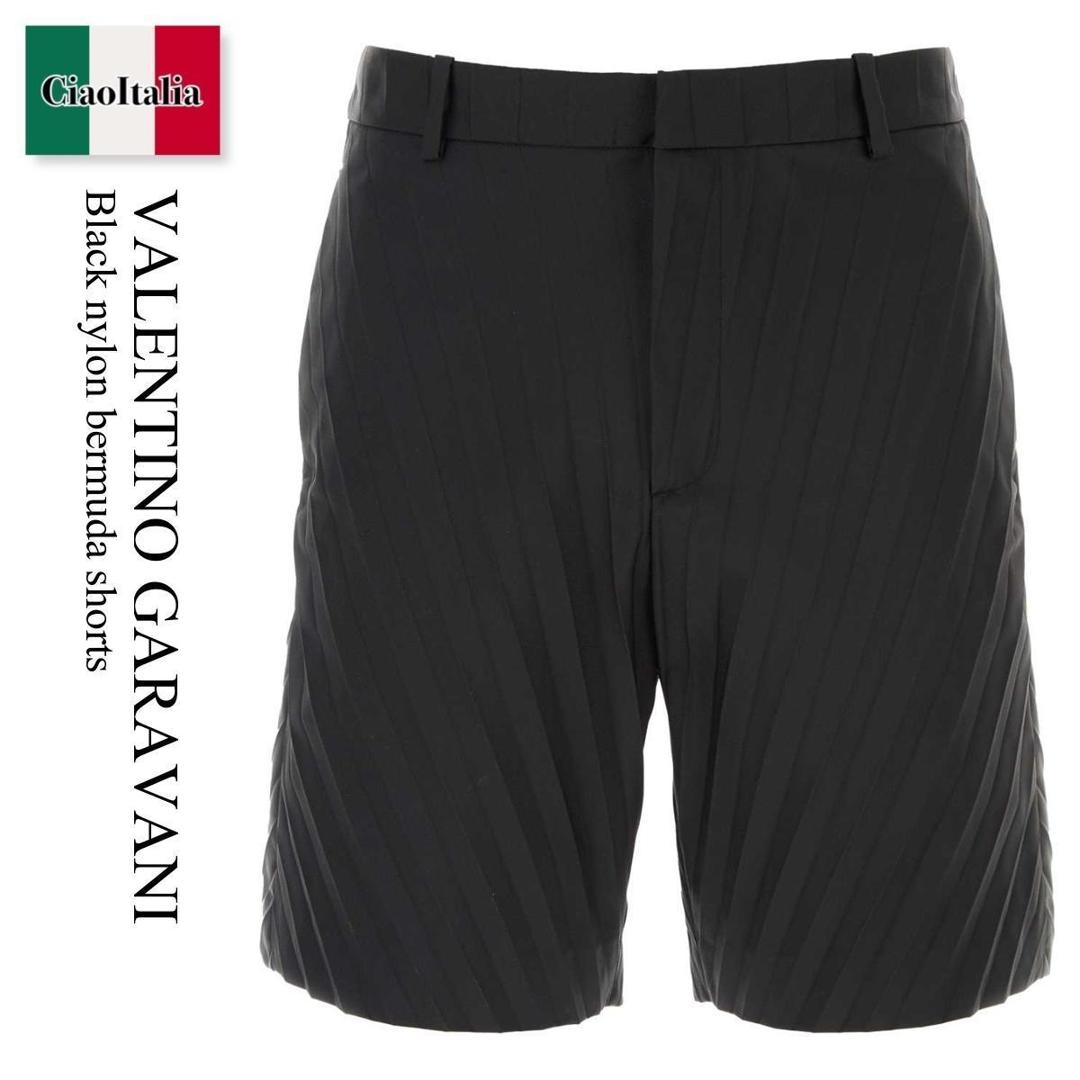 【数量限定・在庫限り・早い者勝ち!】 バレンチノ / Valentino Garavani Black Nylon Bermuda Shorts / 2V0RDC909D1 / 2V0RDC909D1 0NO / 2V0RDC909D10NO / ハーフ・ショートパンツ