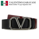 【数量限定・在庫限り・早い者勝ち!】 バレンチノ / Valentino Garavani Black Leather Vlogo Signature Belt...