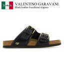 【数量限定・在庫限り・早い者勝ち!】 バレンチノ / Valentino Garavani Black Leather Fussfriend Slippers ...