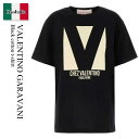 【数量限定・在庫限り・早い者勝ち!】 バレンチノ / Valentino Garavani Black Cotton T-Shirt / 6B3MG24H95W...