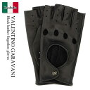 【数量限定・在庫限り・早い者勝ち!】 バレンチノ / Valentino Garavani Black Leather Fingerless Gloves / ...