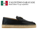 【数量限定・在庫限り・早い者勝ち!】 バレンチノ / Valentino Garavani Black Leather Vlogo Espadrilles / ...