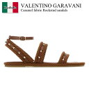 【数量限定・在庫限り・早い者勝ち!】 バレンチノ / Valentino Garavani Caramel Fabric Rockstud Sandals / ...