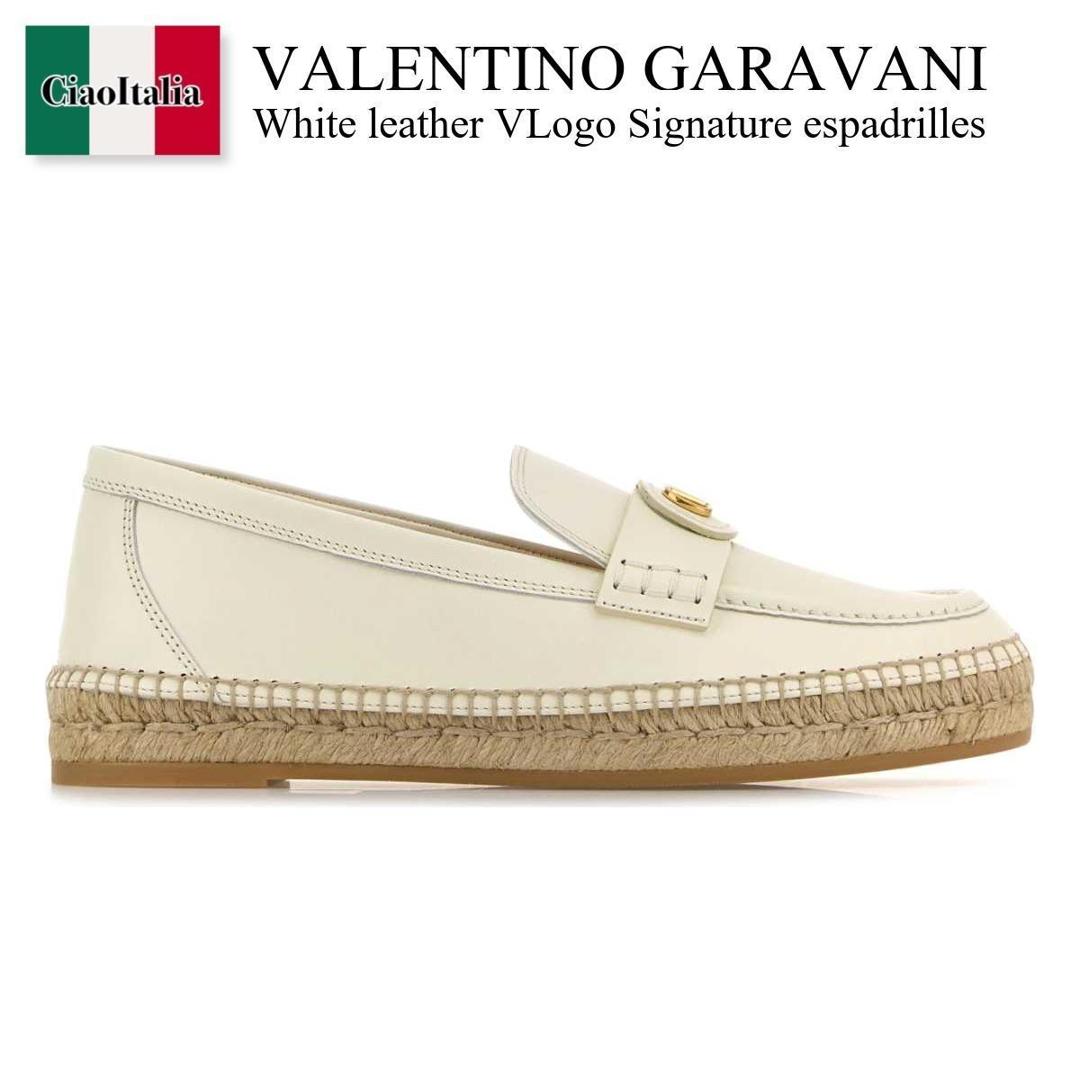 【数量限定・在庫限り・早い者勝ち！】 バレンチノ / Valentino Garavani White Leather Vlogo Signatu..