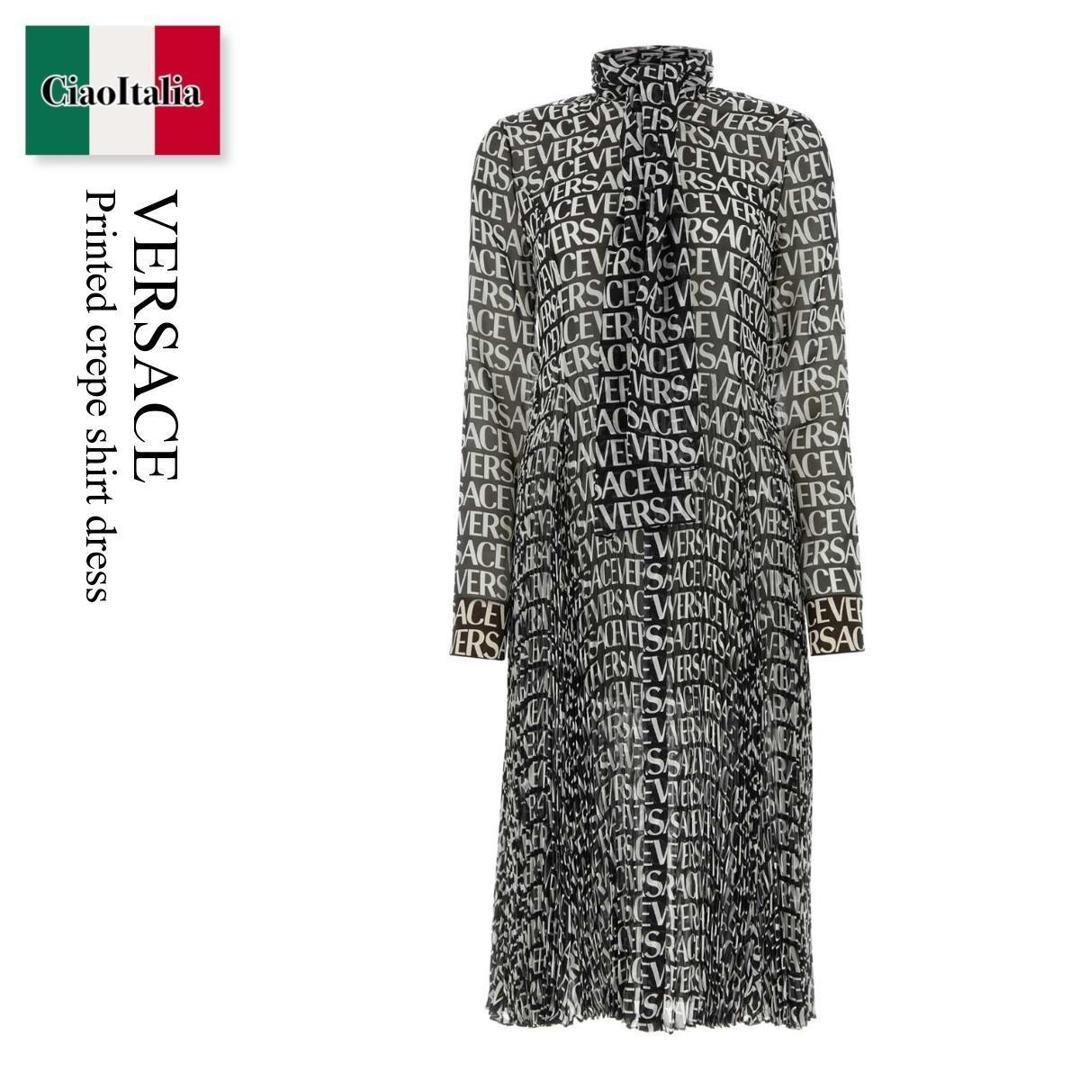 【数量限定・在庫限り・早い者勝ち!】 ヴェルサーチェ / Versace Printed Crepe Shirt Dress / 10087 411A06321 / 10087 411A06321 5B040 / 10087411A06321 / 10087411A06321 5B040 / 10087411A063215B040 / ワンピース