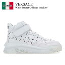 【数量限定・在庫限り・早い者勝ち!】 ヴェルサーチェ / Versace White Leather Odissea Sneakers / 10089 641A...