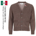 【数量限定・在庫限り・早い者勝ち!】 トム ブラウン / Thom Browne Melange Dove Grey Wool Blend Cardigan /...