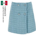 【数量限定・在庫限り・早い者勝ち!】 ヴェルサーチェ / Versace Light-Blue Boucle Mini Skirt / 10134 711A10...