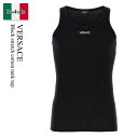 【数量限定・在庫限り・早い者勝ち!】 ヴェルサーチェ / Versace Black Stretch Cotton Tank Top / 10131 251A0...