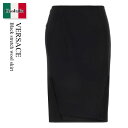 【数量限定・在庫限り・早い者勝ち!】 ヴェルサーチェ / Versace Black Stretch Wool Skirt / 10157 041A04649 ...