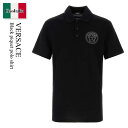 【数量限定・在庫限り・早い者勝ち!】 ヴェルサーチェ / Versace Black Piquet Polo Shirt / 10139 061A12345 /...