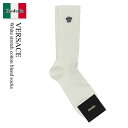 【数量限定・在庫限り・早い者勝ち!】 ヴェルサーチェ / Versace White Stretch Cotton Blend Socks / 10088 35...