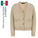 【数量限定・在庫限り・早い者勝ち!】 ヴェルサーチェ / Versace Melange Beige Wool Blend Cardigan / 10134 3...
