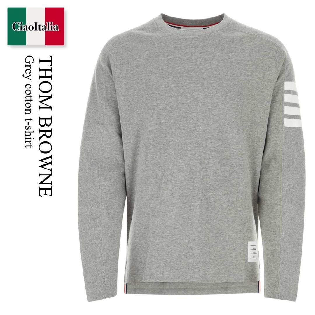 【数量限定・在庫限り・早い者勝ち!】 トム ブラウン / Thom Browne Grey Cotton T-Shirt / MJS245A07323 / MJS245A07323 055 / MJS245A07323055 / Tシャツ・カットソー