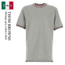 【数量限定・在庫限り・早い者勝ち!】 トム ブラウン / Thom Browne Melange Grey Cotton T-Shirt / MJS231AJ0...