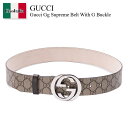 【数量限定・在庫限り・早い者勝ち!】 グッチ / Gucci Gg Supreme Belt With G Buckle / 411924 KGDHN / 41...
