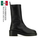 【数量限定・在庫限り・早い者勝ち!】 クレージュ / Courreges Black Leather Ankle Boots / 423SAB014CV0023...