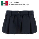 【数量限定・在庫限り・早い者勝ち!】 ミュウミュウ / Miu Miu Midnight Blue Cotton Mini Skirt / MG2243 F00...