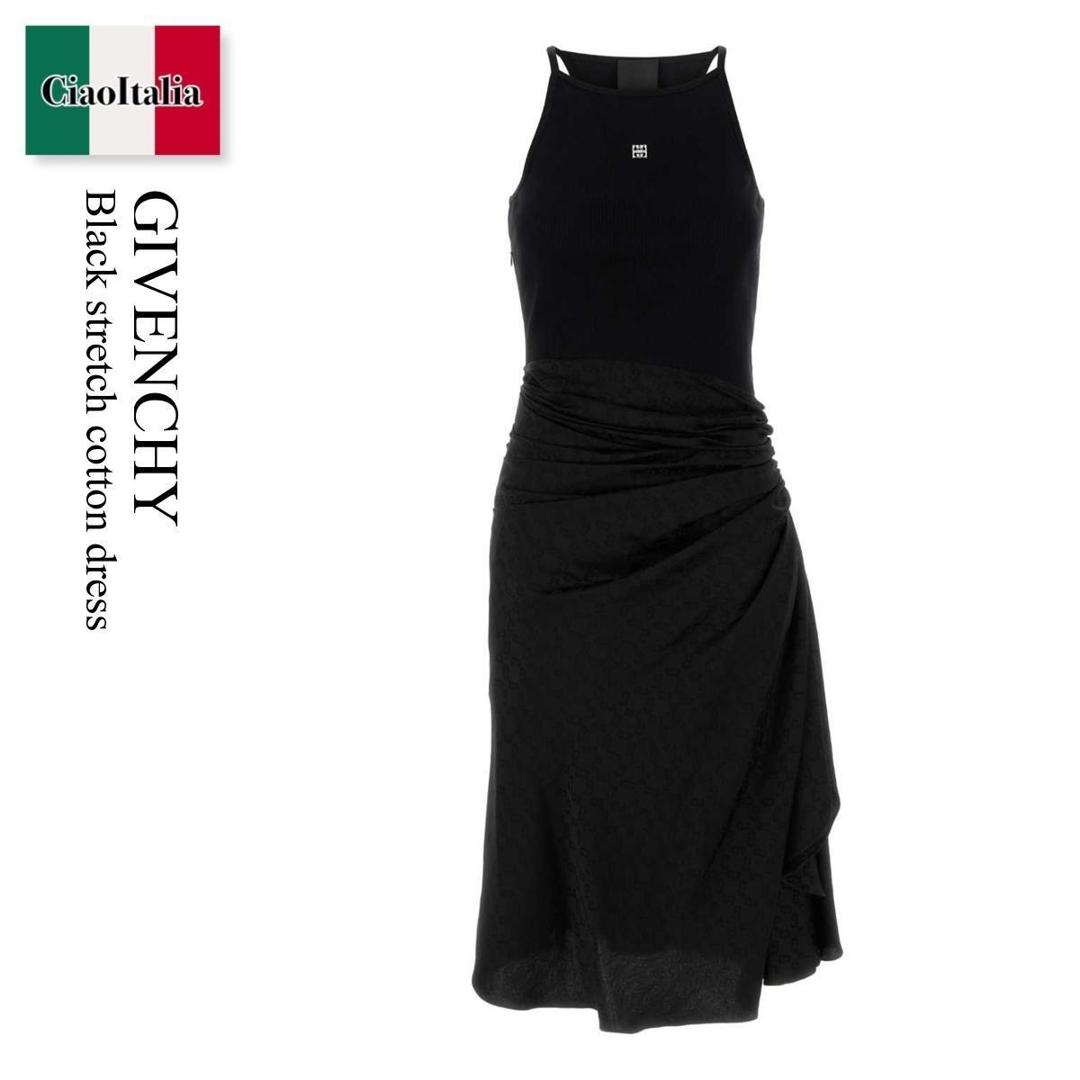 【数量限定・在庫限り・早い者勝ち!】 ジバンシィ / Givenchy Black Stretch Cotton Dress / BW22EK15T4 / BW22EK15T4 001 / BW22EK15T4001 / ワンピース