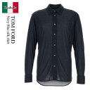 【数量限定・在庫限り・早い者勝ち!】 トム・フォード / Tom Ford Navy Blue Silk Shirt / JBL014JMS003F23HB80...