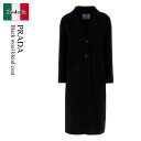 【数量限定・在庫限り・早い者勝ち!】 プラダ / Prada Black Wool Blend Coat / P668ME F0002 / P668ME S23...