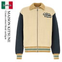 【数量限定・在庫限り・早い者勝ち!】 メゾン キツネ / Maison Kitsune Cream Cotton Blend Cardigan / OM0213...