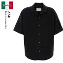 【数量限定・在庫限り・早い者勝ち!】 アミアレクサンドルマテュッシ / Ami Black Cotton Shirt / HSH219CO0106 / HSH2...