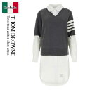 【数量限定・在庫限り・早い者勝ち!】 トム ブラウン / Thom Browne Two-Tone Cotton Shirt Dress / FKD156AY3...