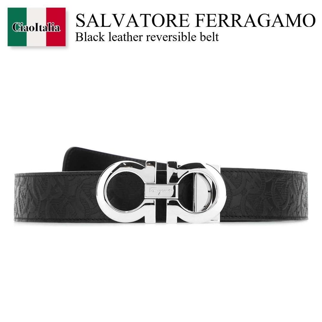 【数量限定・在庫限り・早い者勝ち！】 フェラガモ / Salvatore Ferragamo Black Leather Reversible Belt / 675542 724127 / 675542 724127 NERONERO / 675542724127 / 675542724127 NERONERO / 675542724127NERONERO / ベルト
