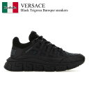 【数量限定・在庫限り・早い者勝ち!】 ヴェルサーチェ / Versace Black Trigreca Baroque Sneakers / DSU80 941...