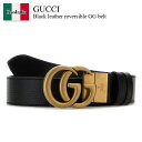 【数量限定・在庫限り・早い者勝ち!】 グッチ / Gucci Black Leather Reversible Gg Belt / 627055 CAO2T /...