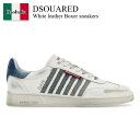 【数量限定・在庫限り・早い者勝ち!】 ディースクエアード / Dsquared White Leather Boxer Sneakers / SNM044301...