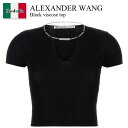 【数量限定・在庫限り・早い者勝ち!】 アレキサンダーワン / Alexander Wang Black Viscose Top / 1KC3251062 / 1...
