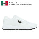 【数量限定・在庫限り・早い者勝ち!】 プラダ / Prada White Re-Nylon Prax 01 Sneakers / 2EE369 F0964 / ...