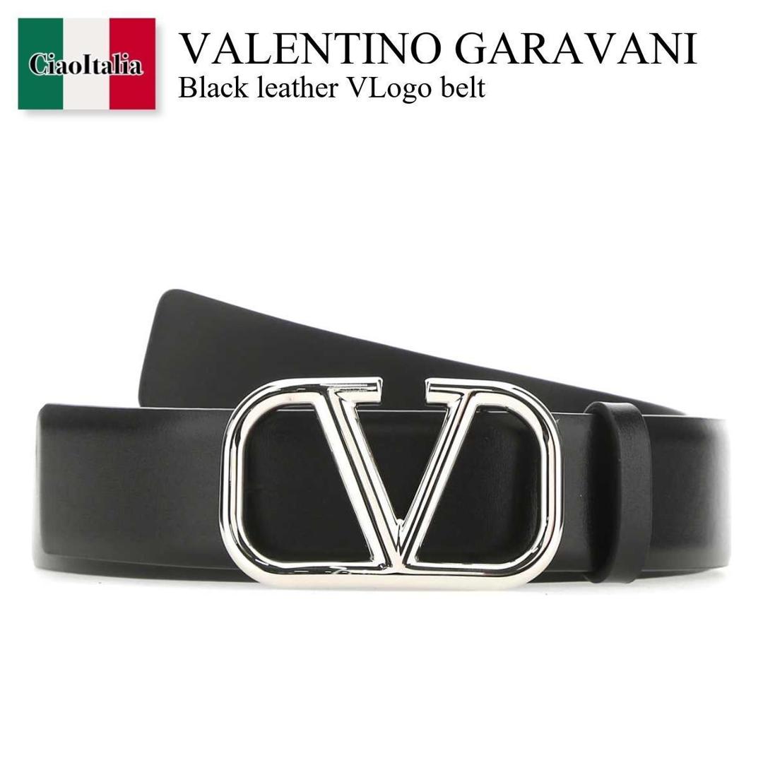 【数量限定・在庫限り・早い者勝ち!】 バレンチノ / Valentino Garavani Black Leather Vlogo Belt / 4Y2T0Q90SNP / 4Y2T0Q90SNP 0NO / 4Y2T0Q90SNP0NO / ベルト