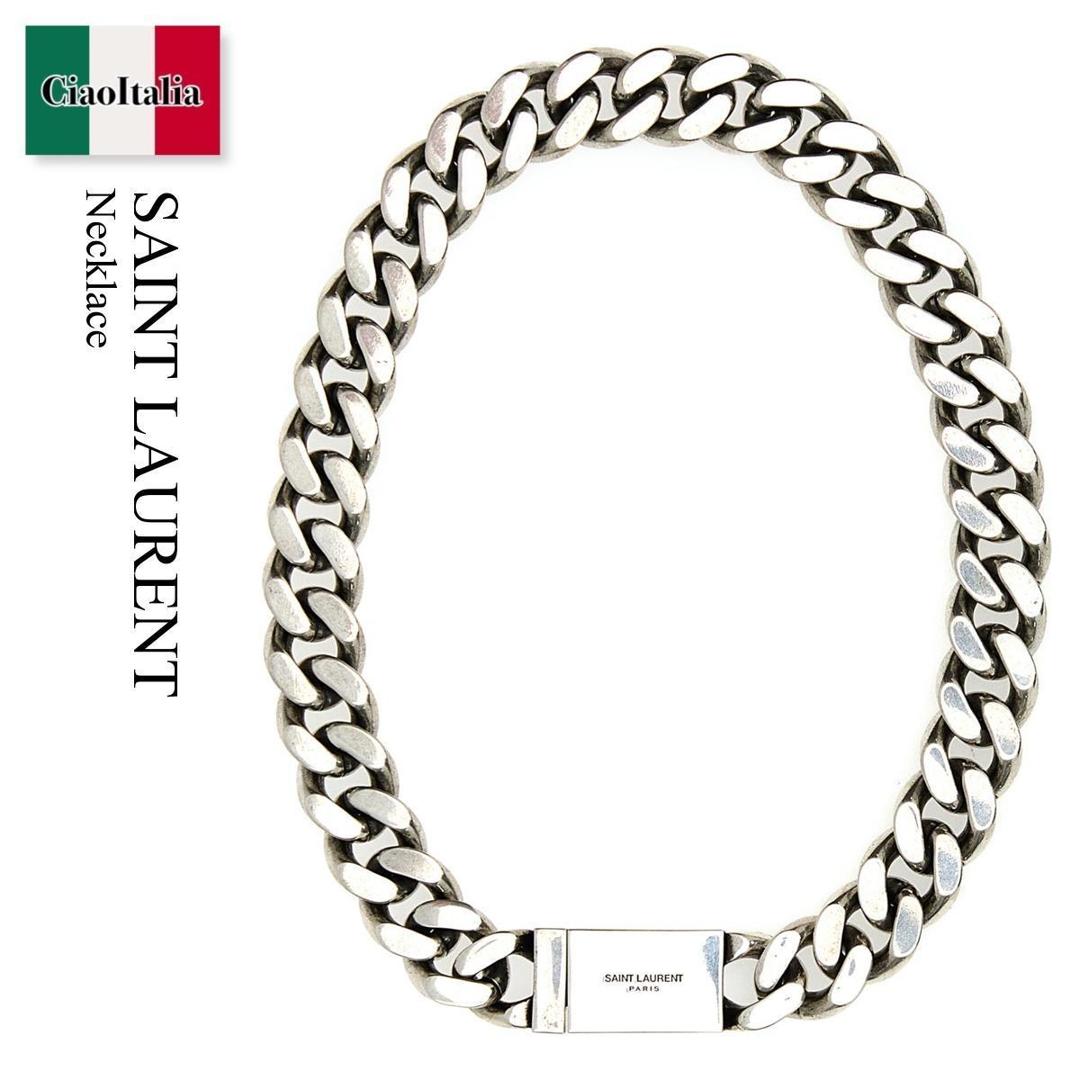 SAINT LAURENT PARIS ネックレス シルバーx黒 2137124O0058 楽天市場】サンローラン パリ(ネックレス・ペンダント|メンズ