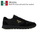 【数量限定・在庫限り・早い者勝ち!】 プラダ / Prada Black Re-Nylon And Suede Prax Sneakers / 2EE436 F...