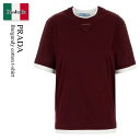 【数量限定・在庫限り・早い者勝ち!】 プラダ / Prada Burgundy Cotton T-Shirt / 3547BS F0399 / 3547BS A...